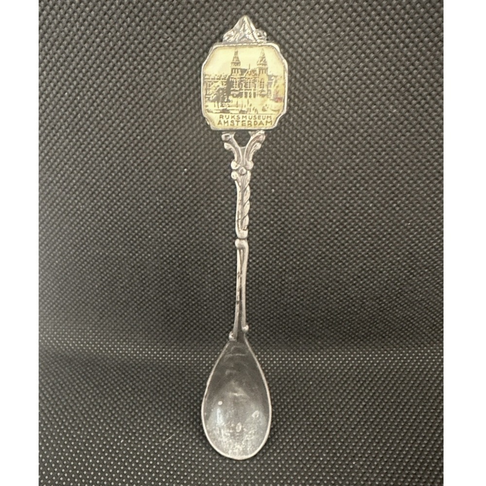 Vintage Rijksmuseum Amsterdam Dutch Souvenir Spoon Picture Inset Hallmarked